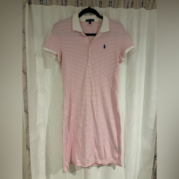 Ralph Lauren Dresses & Skirts - Ralph Lauren Pink and White Striped Polo Dress